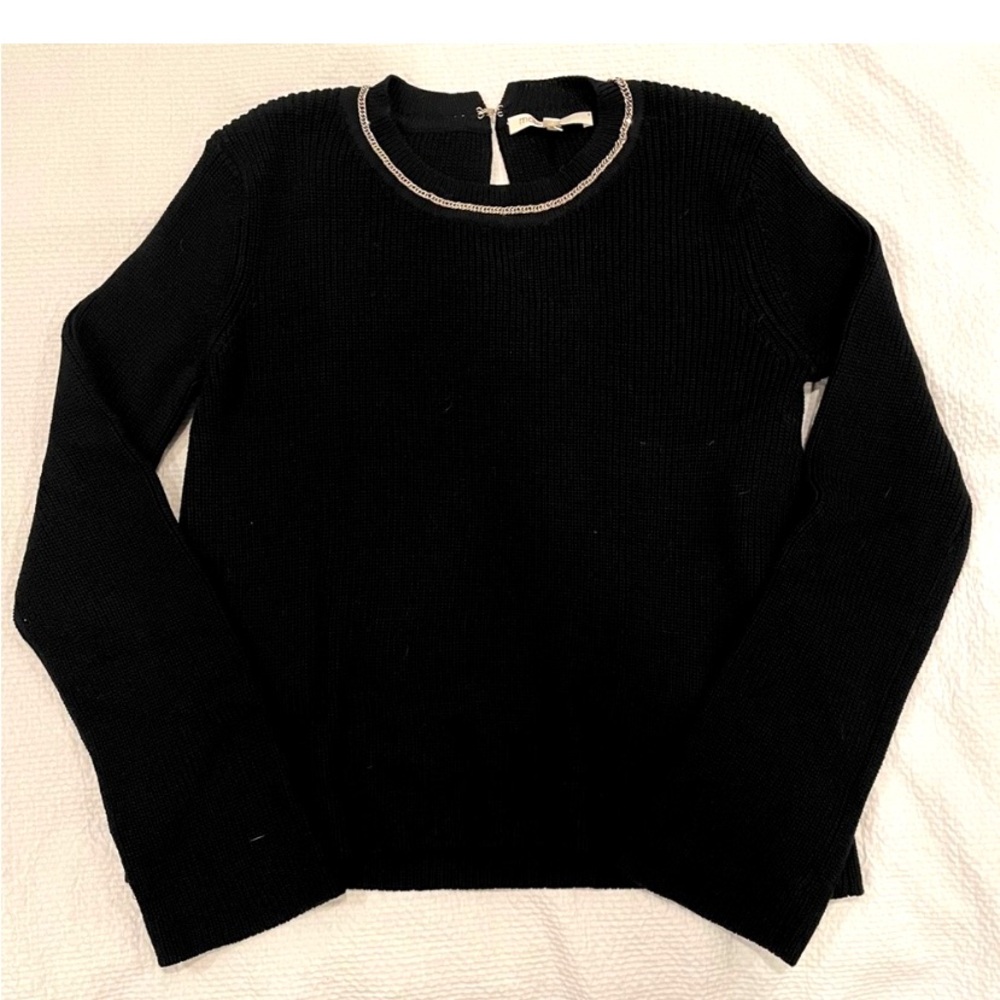 Maje Black sweater with gold chain neckline. Perfect condition.